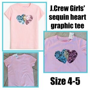 J.Crew Girls' sequin heart graphic tee